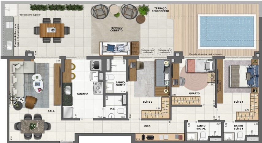 Planta 19 - 3 dorm 151 35m - garden