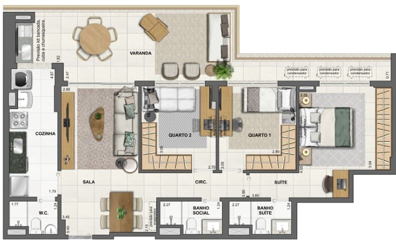 Planta 18 - 3 dorm 103 63m