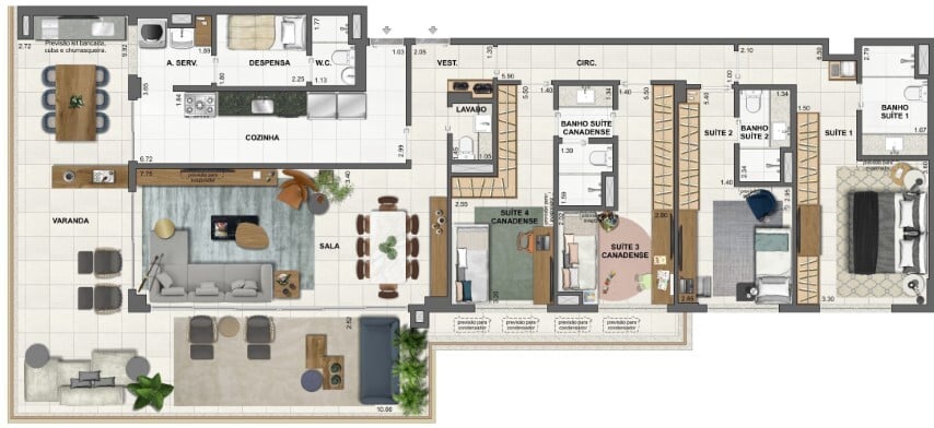 Planta 03 - 4 dorm 199 97m