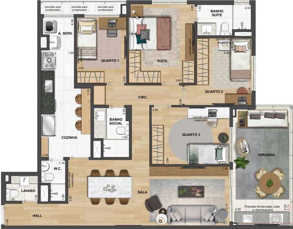 Planta 01 - 4 dorm 115 02m