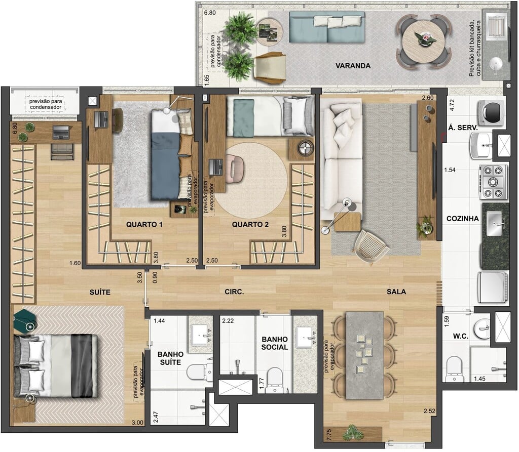 Planta 07 - 3 dorm 98 45m