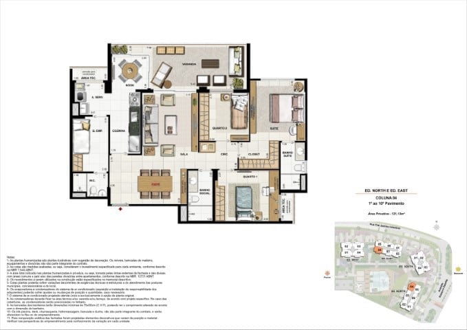 Planta 07 - 3 dorm 121 13m