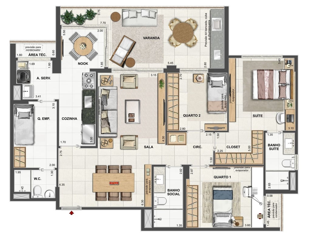 Planta 03 - 3 dorm 124 13m