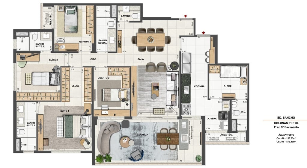 Planta 06 - 4 dorm 156 23m