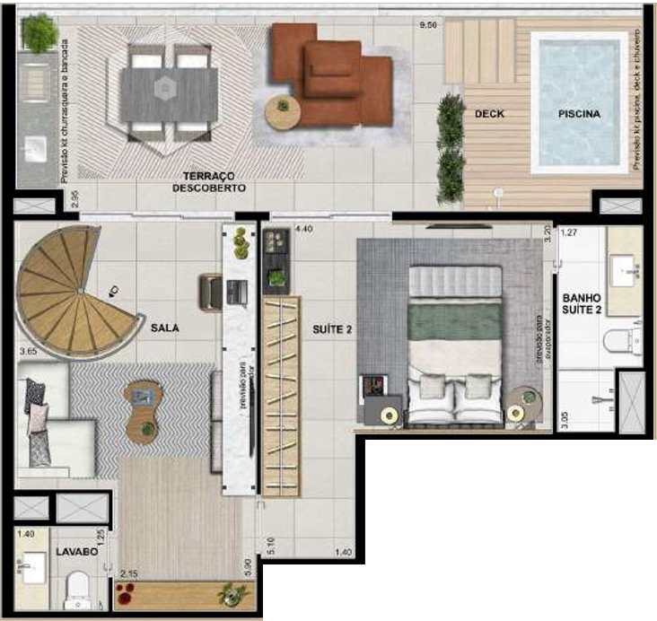 Planta 06 - 2 dorm 148 39m - cobertura duplex - superior