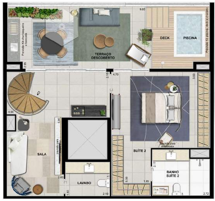 Planta 08 - 2 dorm 161 26m - cobertura duplex - superior