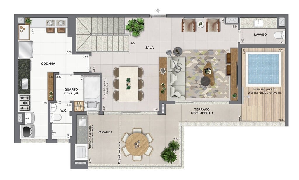 Planta 23 - 4 dorm 194,98m - cobertura duplex - superior