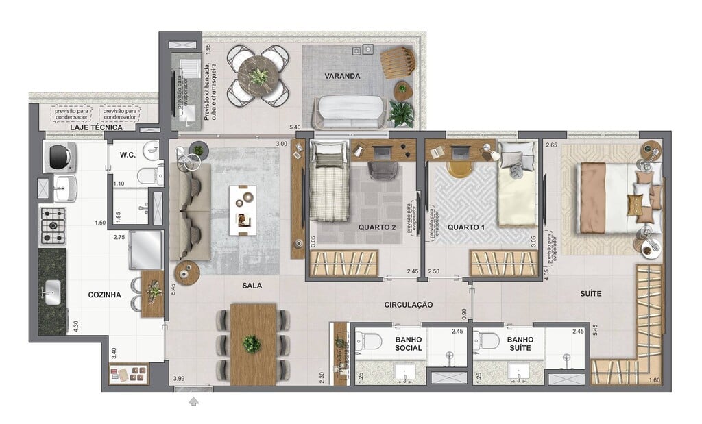 Planta 09 - 3 dorm 95,51m