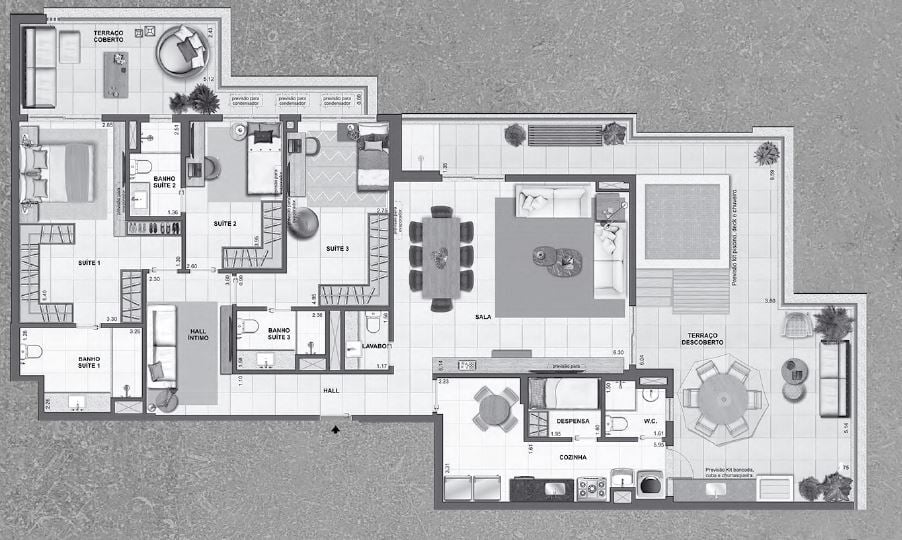 Planta 27 - 3 dorm 218 75m - cobertura horizontal