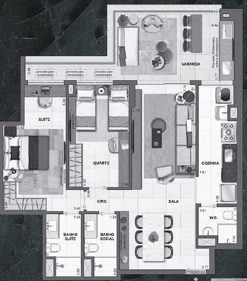 Planta 01 - 3 dorm 95 02m