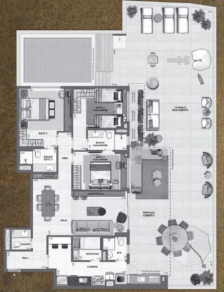 Planta 35 - 3 dorm 245 45m - garden