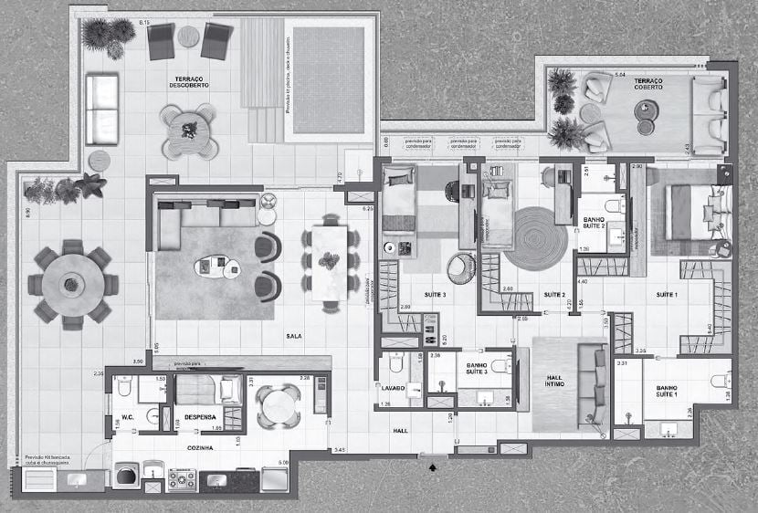 Planta 30 - 3 dorm 234 47m - cobertura horizontal