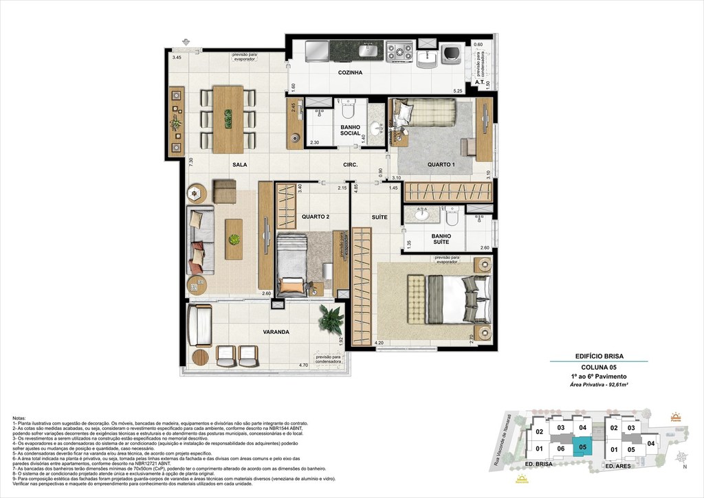 Planta 04 - 3 dorm 92 61m