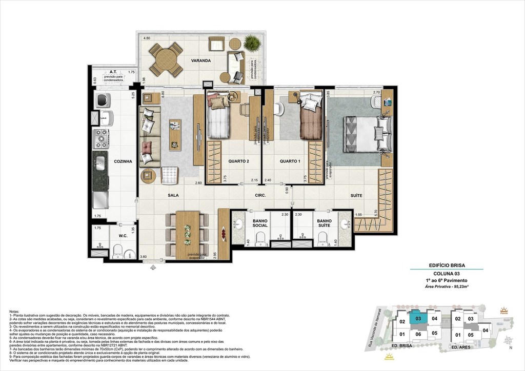 Planta 07 - 3 dorm 95 23m