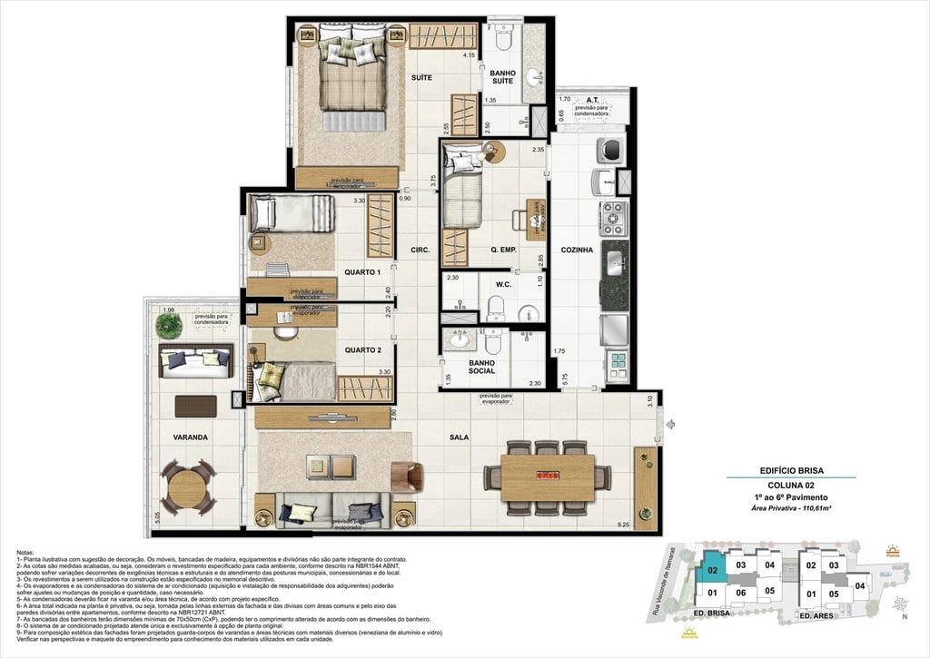 Planta 10 - 3 dorm 110 61m