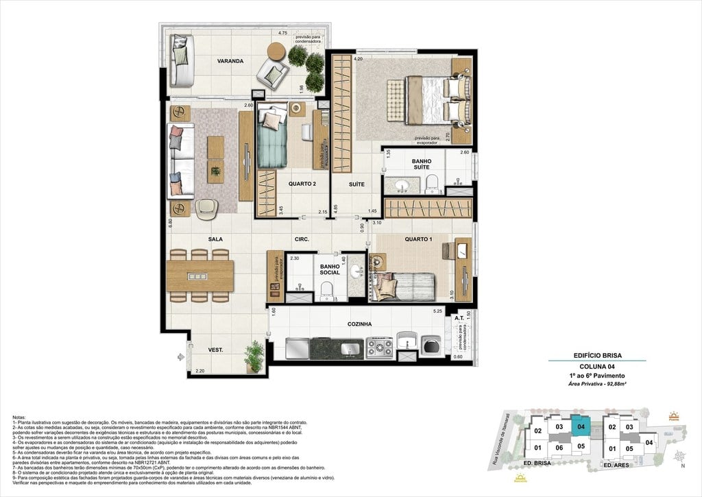 Planta 05 - 3 dorm 92 88m