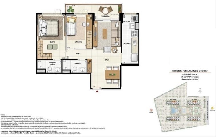 Planta 06 - 2 dorm 66 10m