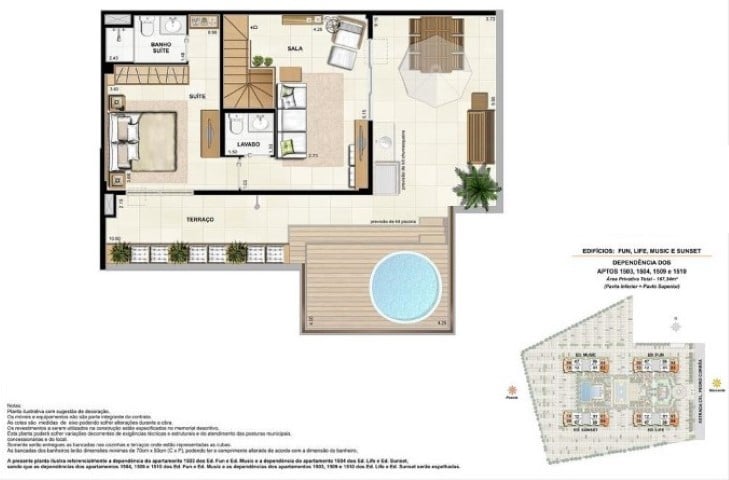 Planta 13 - 3 dorm 167 37m - cobertura duplex