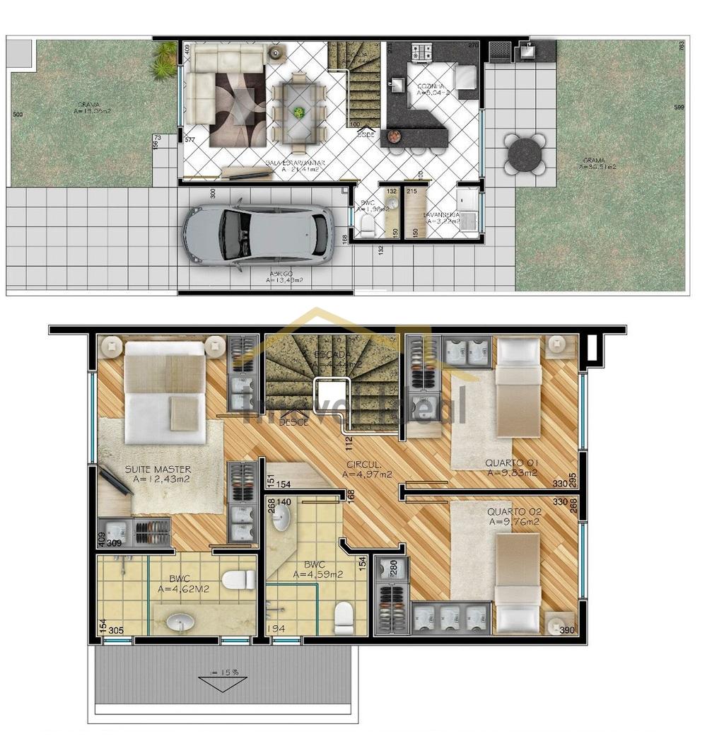 Planta 01 - 3 dorm 121m