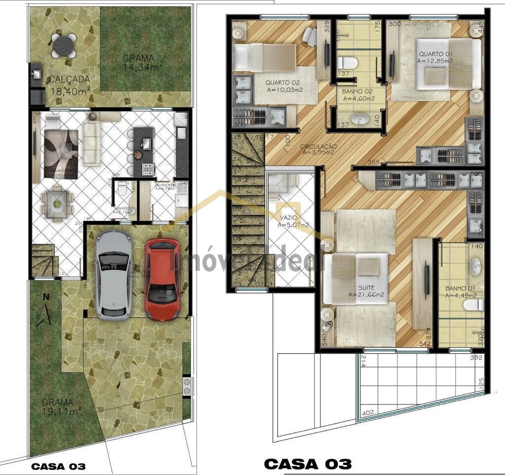 Planta 02 - 3 dorm 156,72m