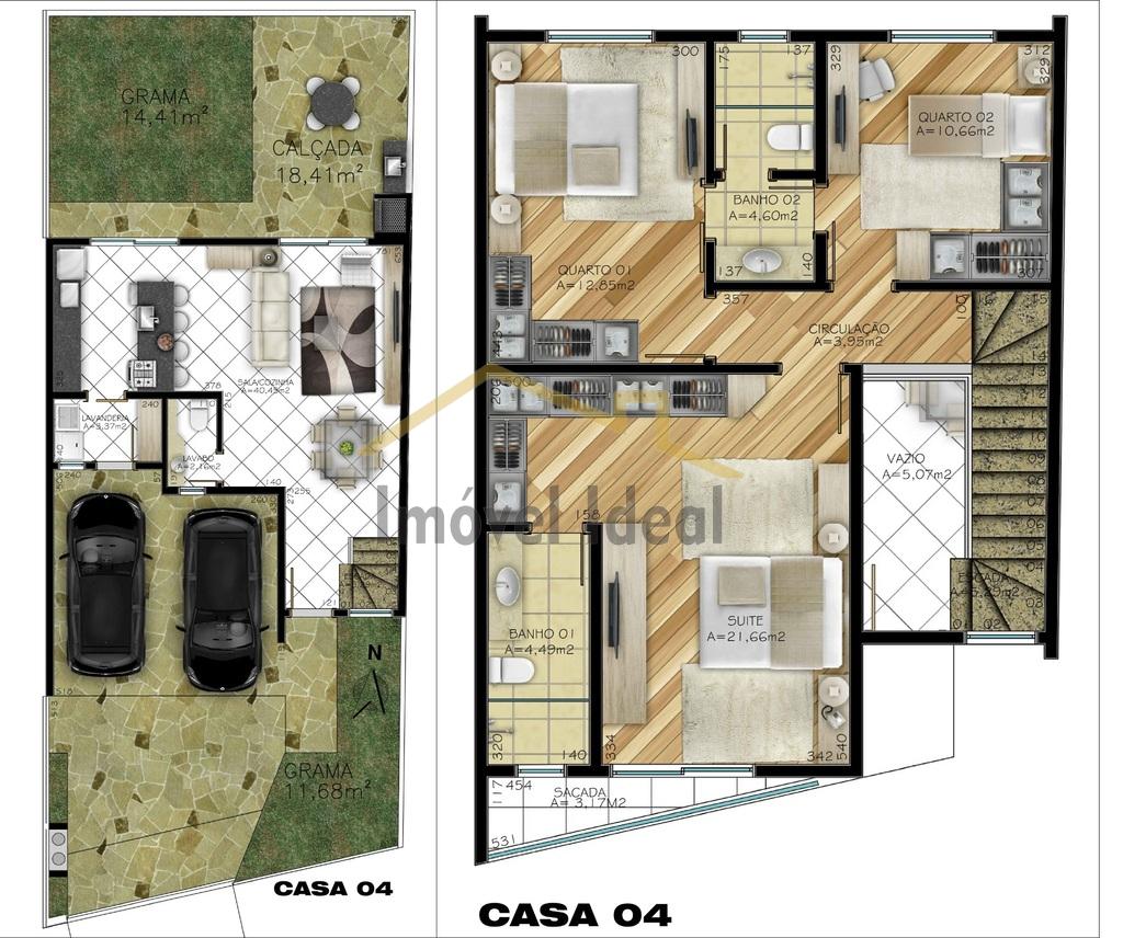 Planta 01 - 3 dorm 151,30m