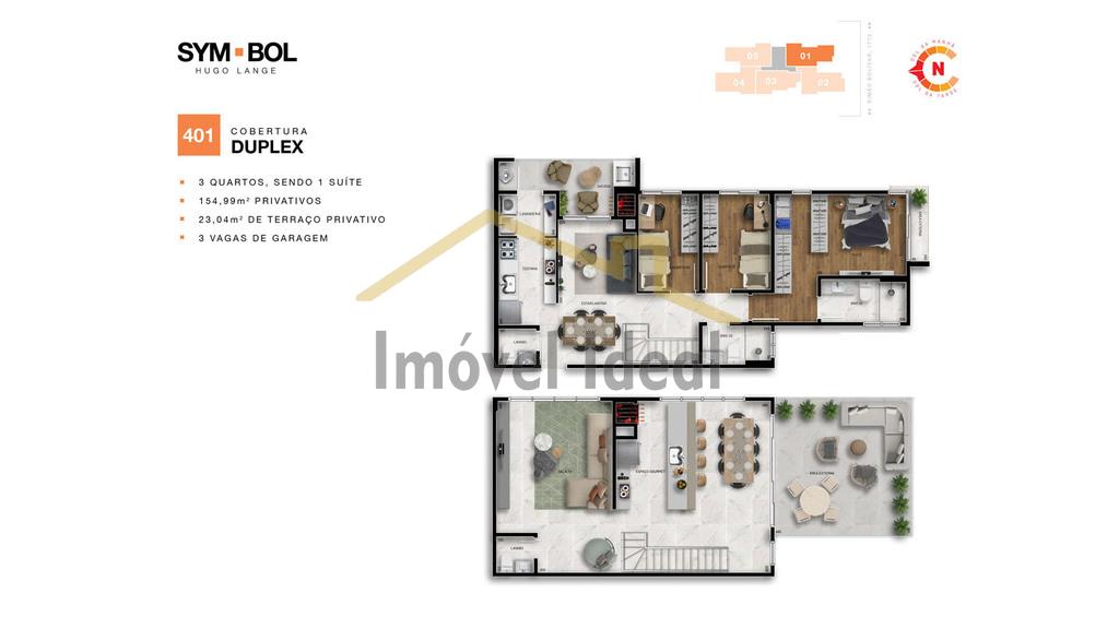 Planta 17 - 3 dorm 154 99m - cobertura duplex