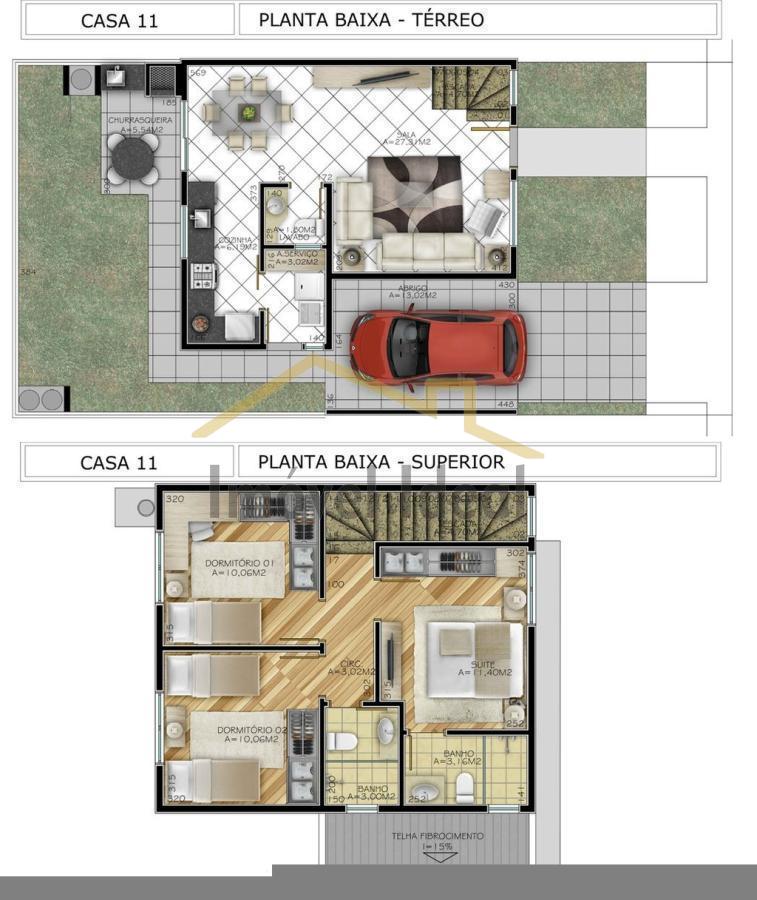 Planta 02 - 3 dorm 130m