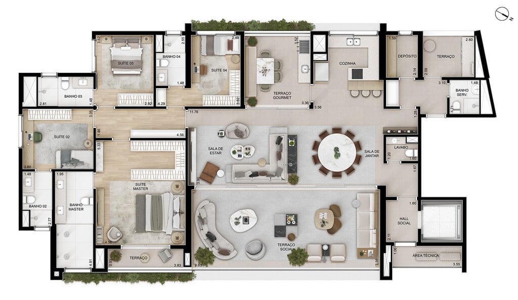 Planta 02 - 4 dorm 262m - opo 1