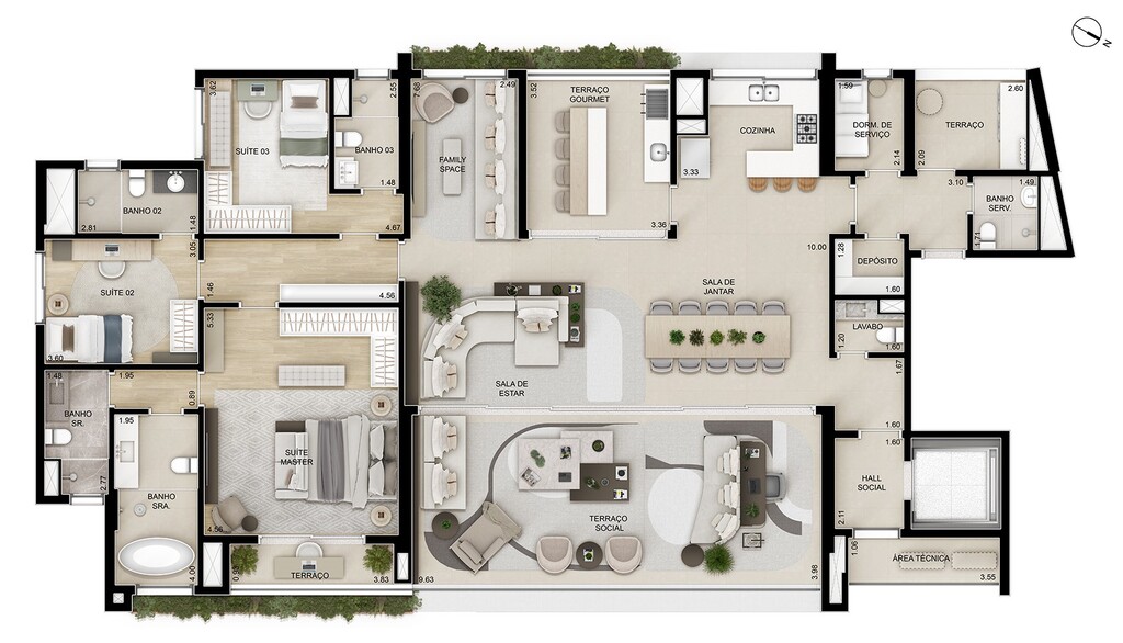 Planta 04 - 3 dorm 262m - opo 3