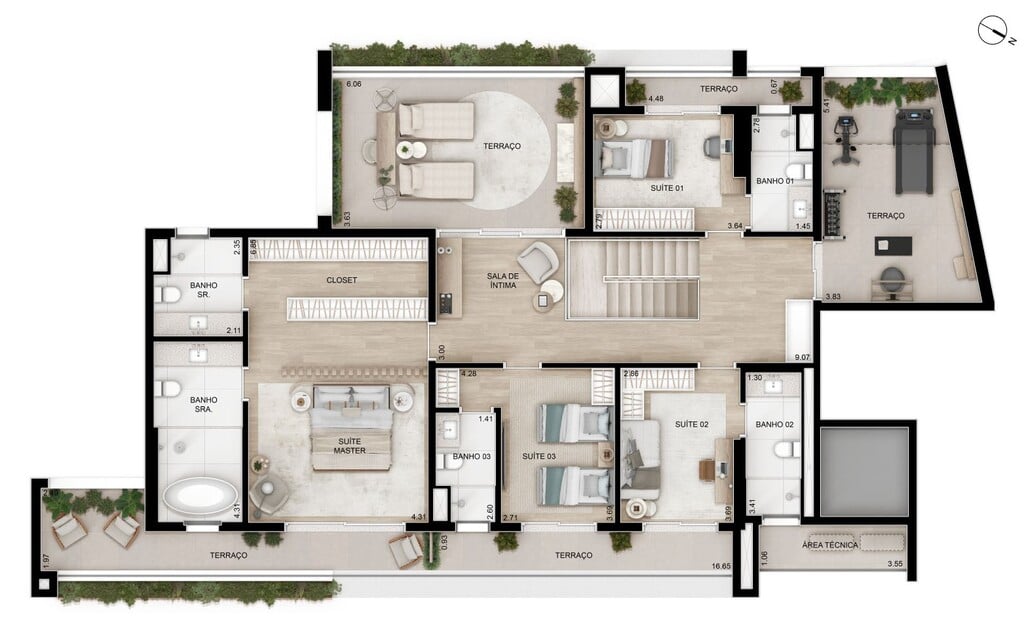 Planta 07 - 4 dorm 482m - cobertura duplex - superior