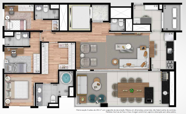 Planta 04 - 3 dorm 145m - opao 2