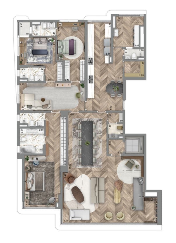 Planta 03 - 3 dorm 259m - opo 2