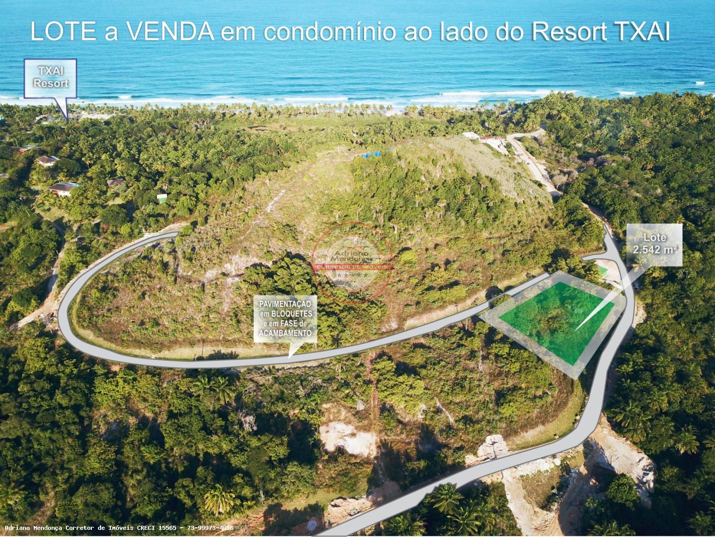 Lote a venda no txai resort Itacare Bahia