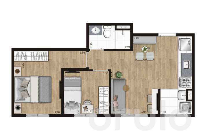 Planta 04 - 2 dorm 37m