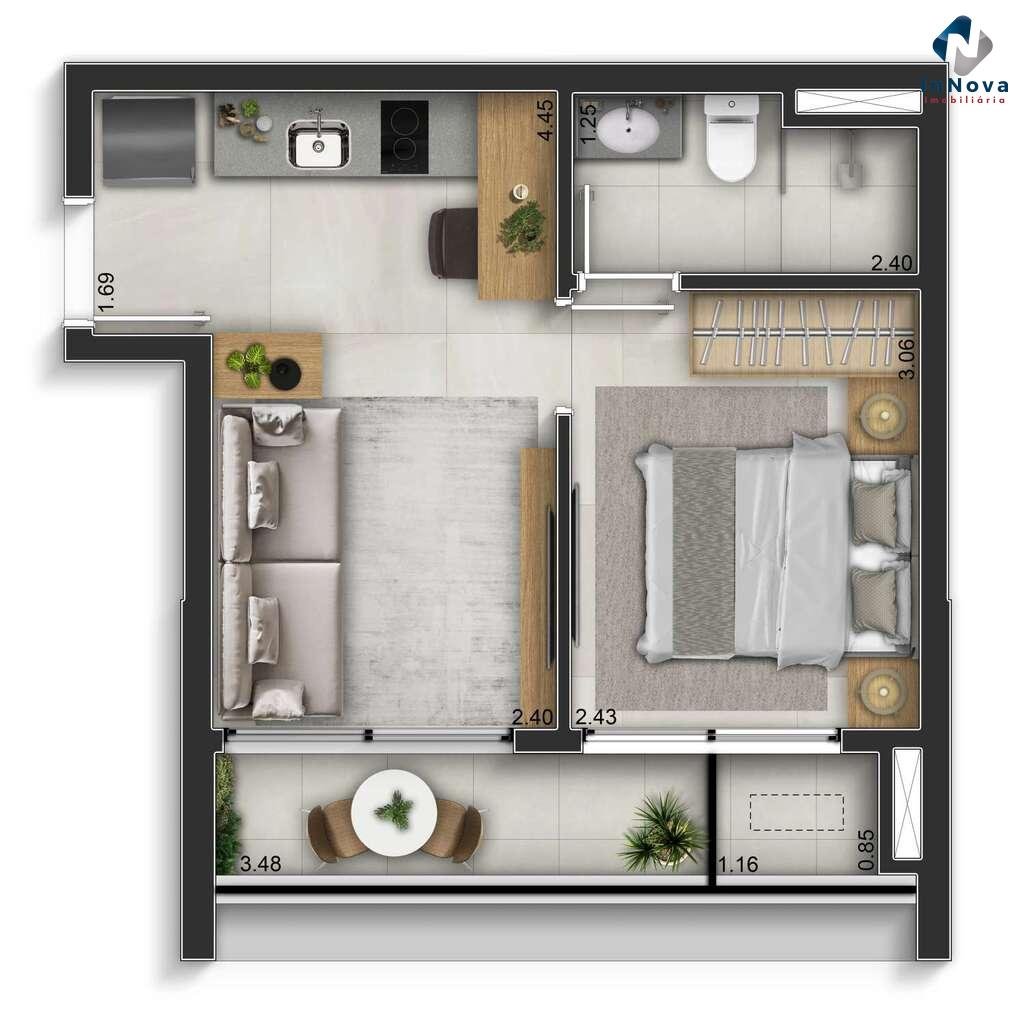 Planta 03 - 1 dorm 32m