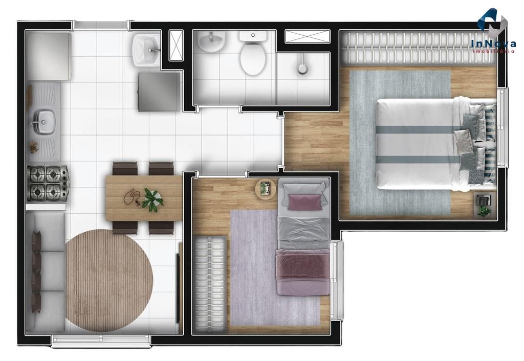 Planta 01 - 2 dorm 31,63m