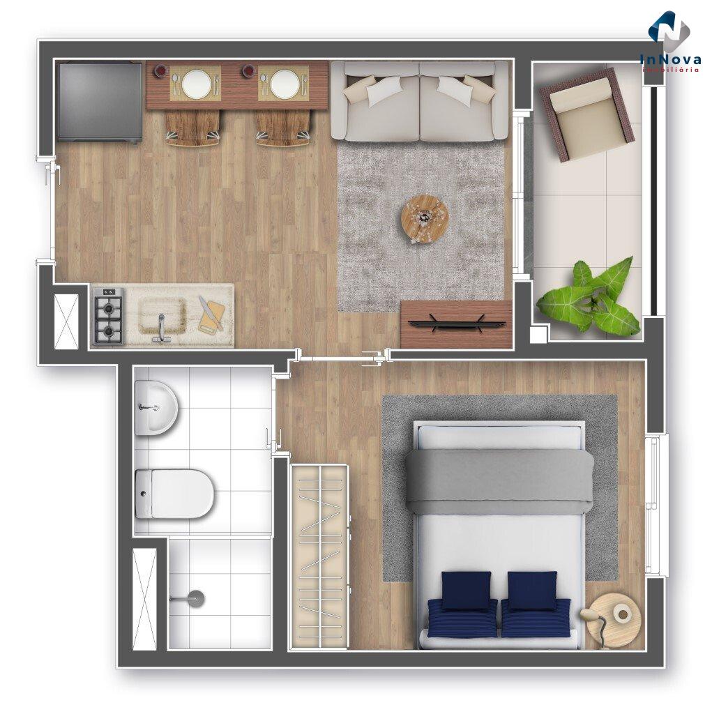 Planta 03 - 1 dorm 24,32m