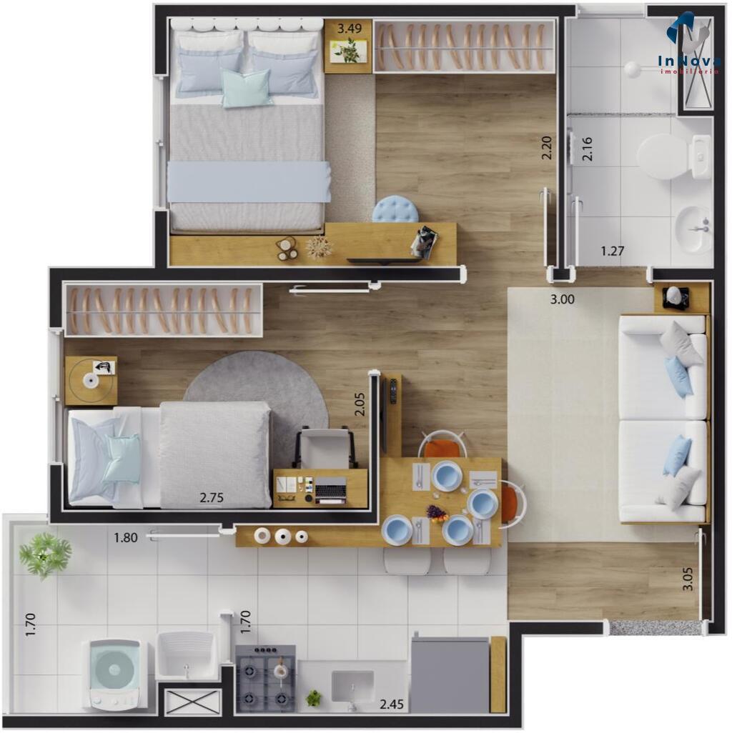 Planta 06 - 2 dorm 36,07m