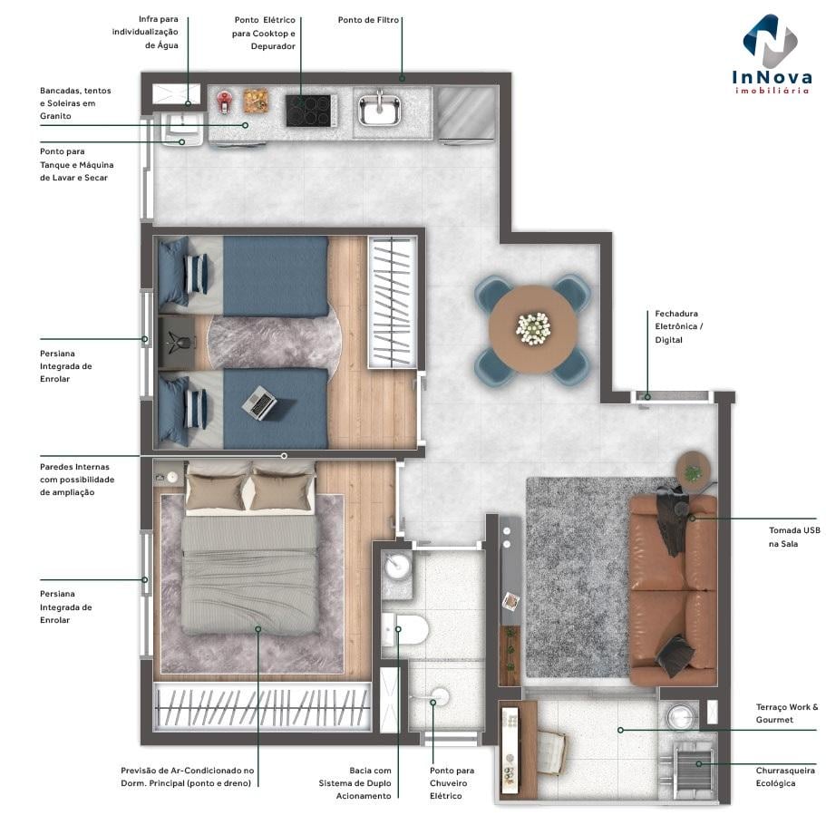 Planta 03 - 2 dorm 41 30m