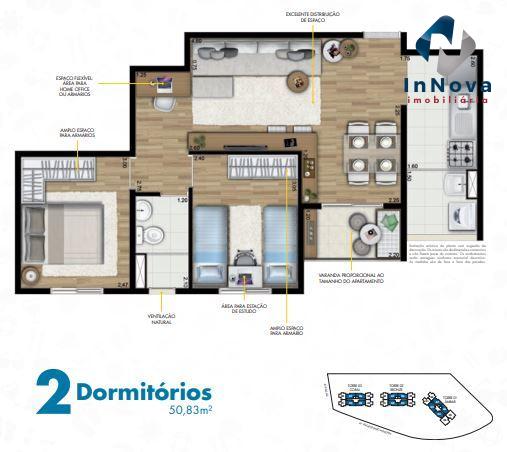 Planta 02 - 2 dorm 50m