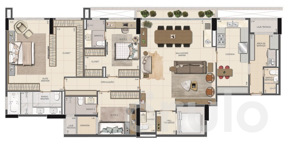 Planta 04 - 4 dorm 185m - opo