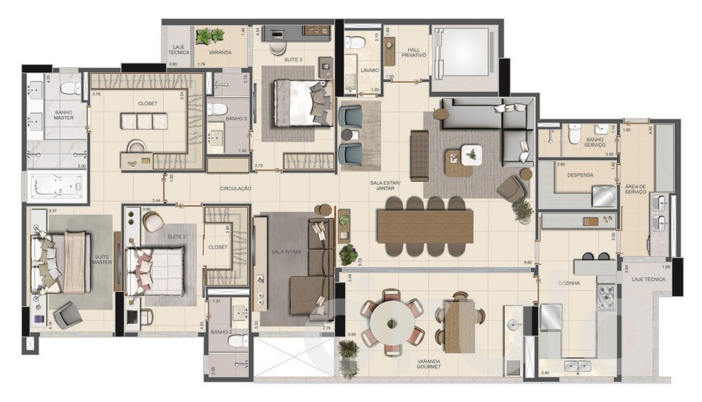 Planta 06 - 4 dorm 221 86m - opo
