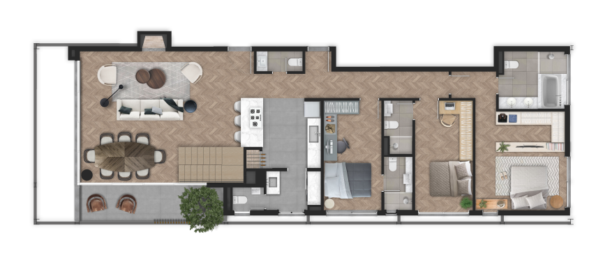 Planta 05 - 3 dorm 317 4m - cobertura duplex - inferior