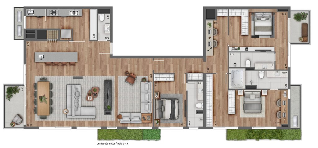 Planta 10 - 3 dorm 208 04m