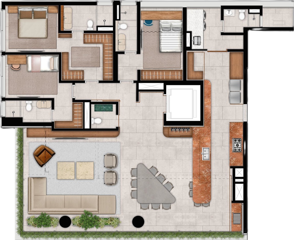 Planta 04 - 3 dorm 194m - opo