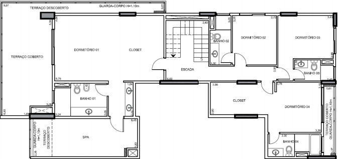 Planta 03 - 4 dorm 297m - duplex inferior