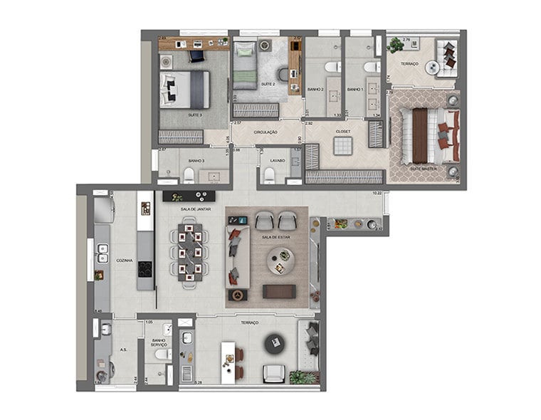 Planta 05 - 3 dorm 140 50m