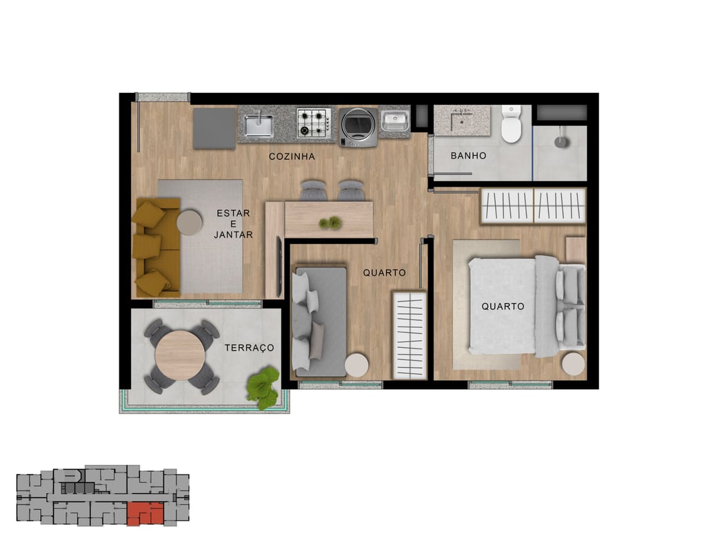 Planta 06 - 2 dorm 37,64m