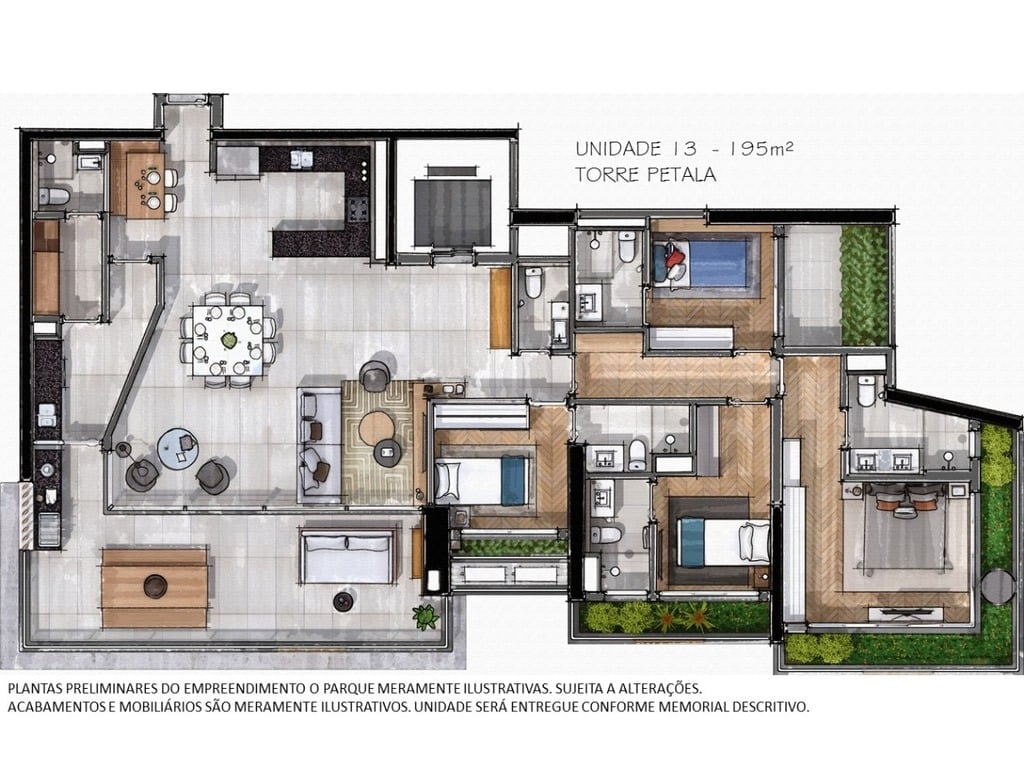 Planta 05 - 4 dorm 195m