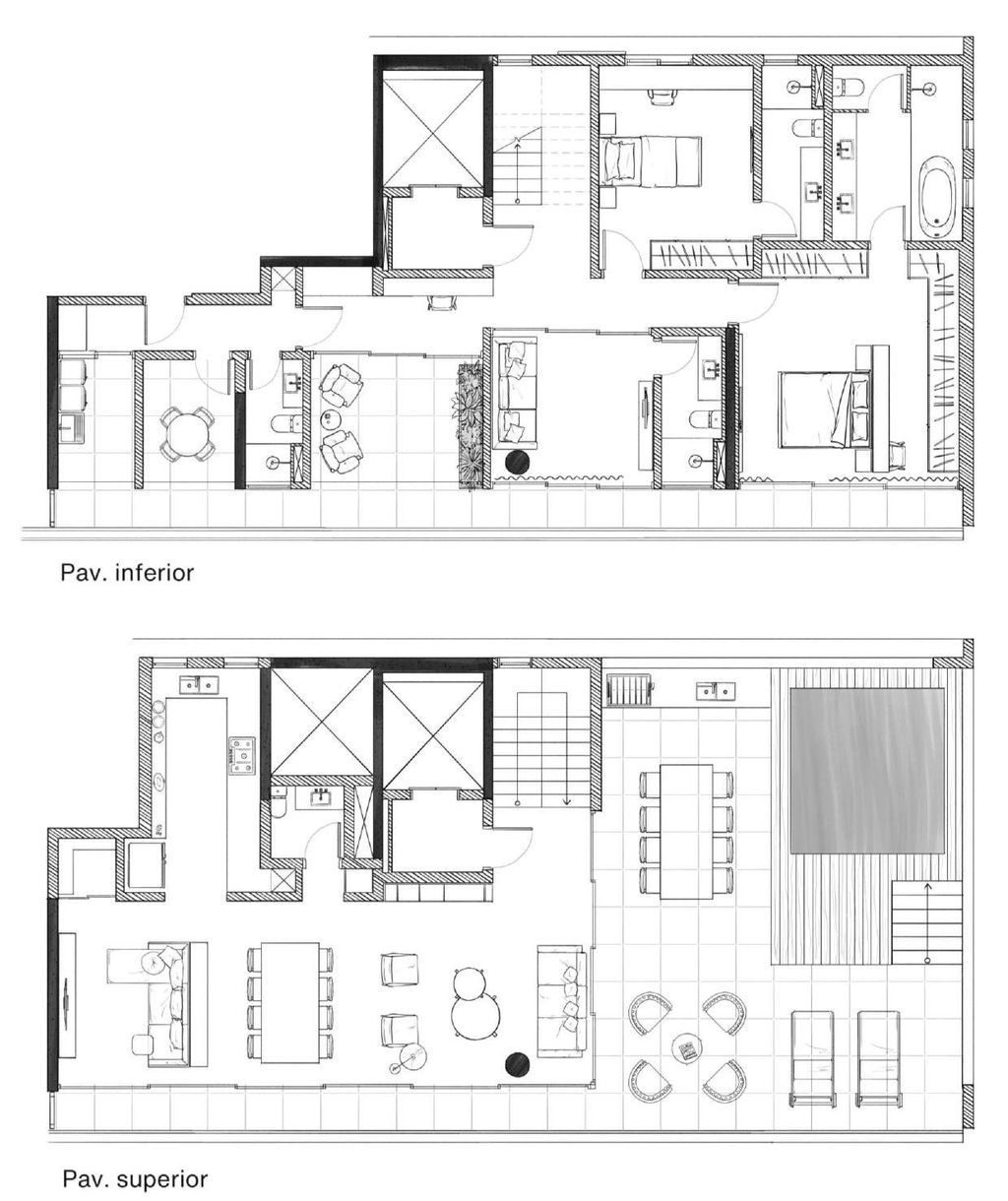 Planta 04 - 3 dorm 265 55m - cobertura duplex